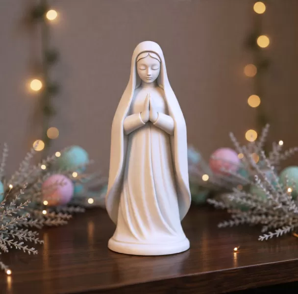 Virgin Mary Praying | Christmas Nativity Madonna Figure - Model preview 2
