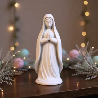 Virgin Mary Praying | Christmas Nativity Madonna Figure - Model thumbnail 2