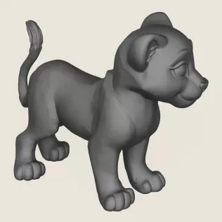 Lion Cub Print Ready 3D Model - Model thumbnail 4