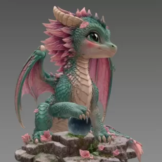 Blossom Baby Dragon STL File for 3D Print - Model thumbnail 6