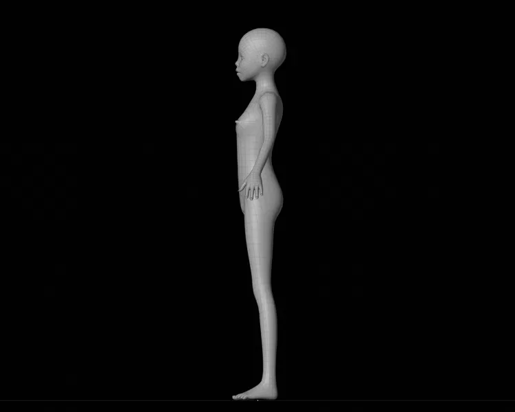FEMALE tEEN bASE mESH - Model preview 3