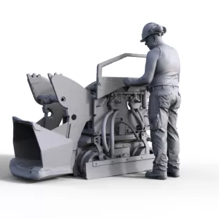 Figure miner with excavator