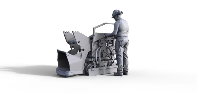 Figure miner with excavator - Model preview 1