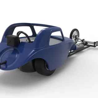 Front engine old school dragster with shell V13 Scale 1:25 - Model thumbnail 18