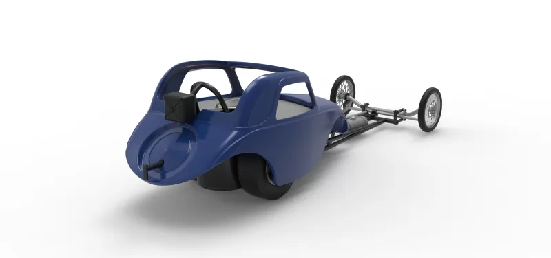 Front engine old school dragster with shell V13 Scale 1:25 - Model preview 18