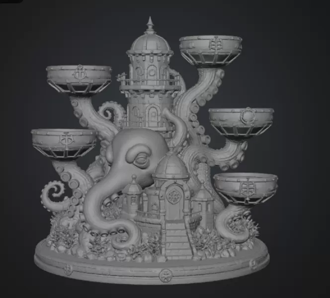 Kraken Citadel Organizer STL File for 3D Print - Model preview 12