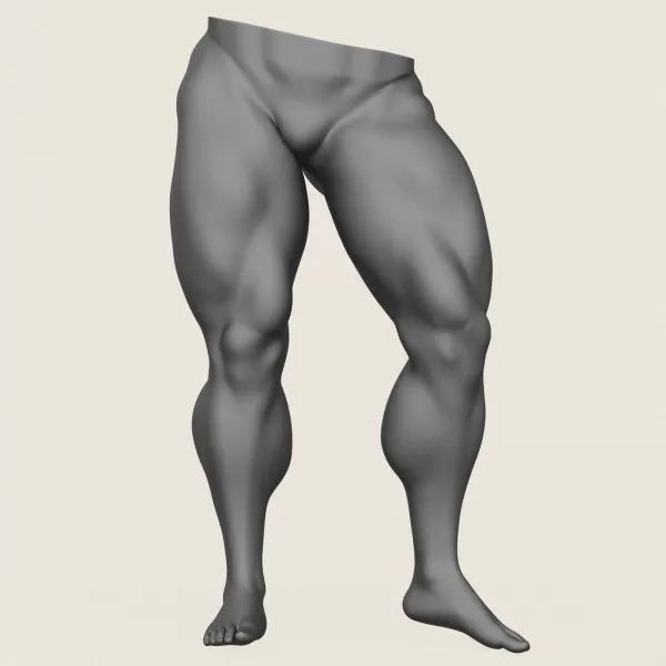 Muscular Man Leg Pose 03 - Model preview 1