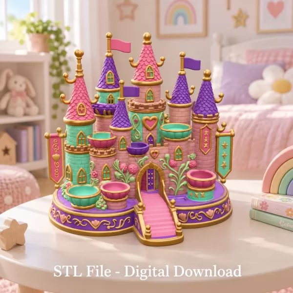 Princess Castle Organizer STL File for 3D Print - Model preview 3