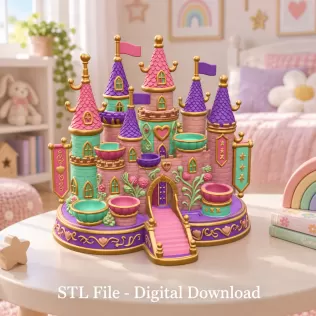 Princess Castle Organizer STL File for 3D Print - Model thumbnail 3