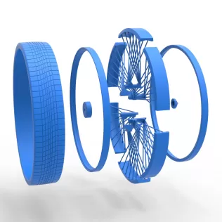 50 inch Wire wheel of Donk car Scale 1:25 - Model thumbnail 20