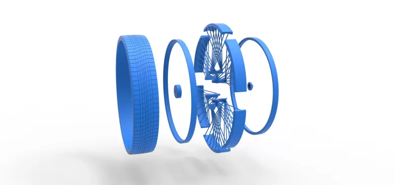 50 inch Wire wheel of Donk car Scale 1:25 - Model preview 20
