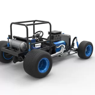 Vintage Dirt Supermodified stock car Base Scale 1:25 - Model thumbnail 18