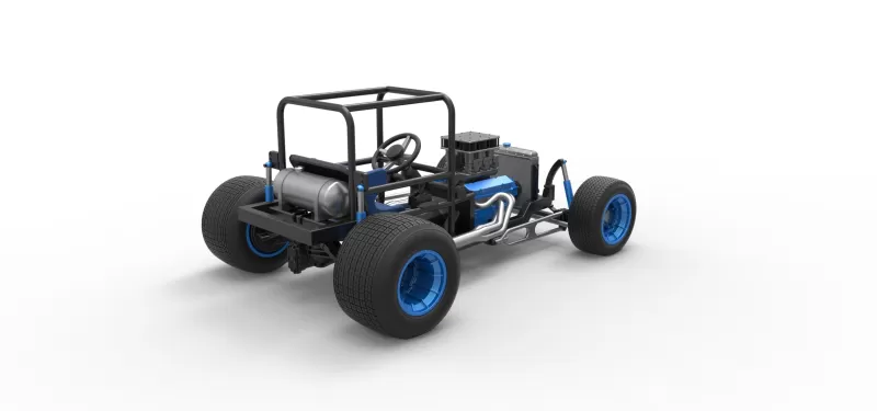 Vintage Dirt Supermodified stock car Base Scale 1:25 - Model preview 18