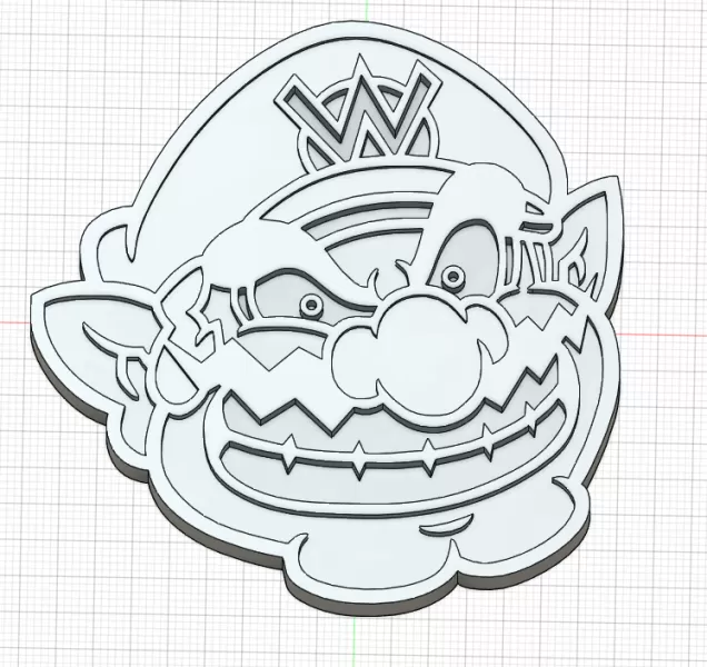 Tête Wario - Mario Bross - Model preview 1