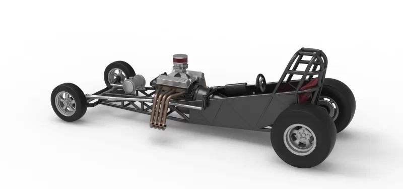 Vintage Front engine dragster Base Version 5 Scale 1:25 - Model preview 12