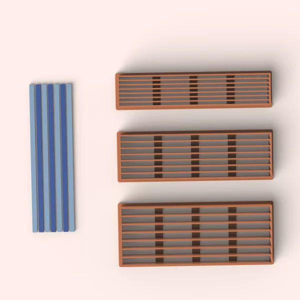3D Stripe Cutter Set, 3-5-7 mm, Cake - Clay - Pottery - Cookie - Model preview 2