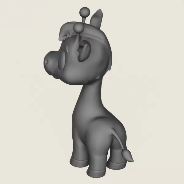 Cartoon Giraffe Print Ready 3D Model - Model preview 5