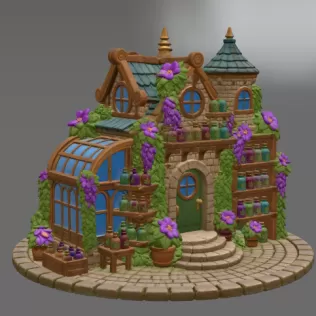 Enchanted Herbalist Cottage STL File for 3D Print - Model thumbnail 9
