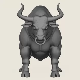 Muscular Young Bull Print Ready 3D Model - Model thumbnail 2