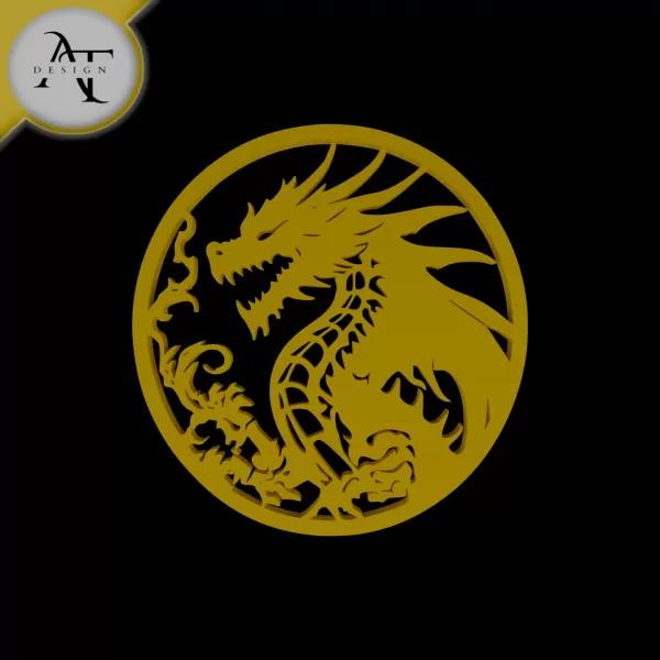 Dragon - Silhouette - 2D Wall Art Decor - Model preview 1