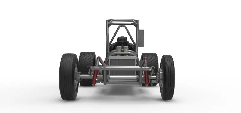 Dirt Silver Crown Champ car Base Version 2 Scale 1:25 - Model preview 7