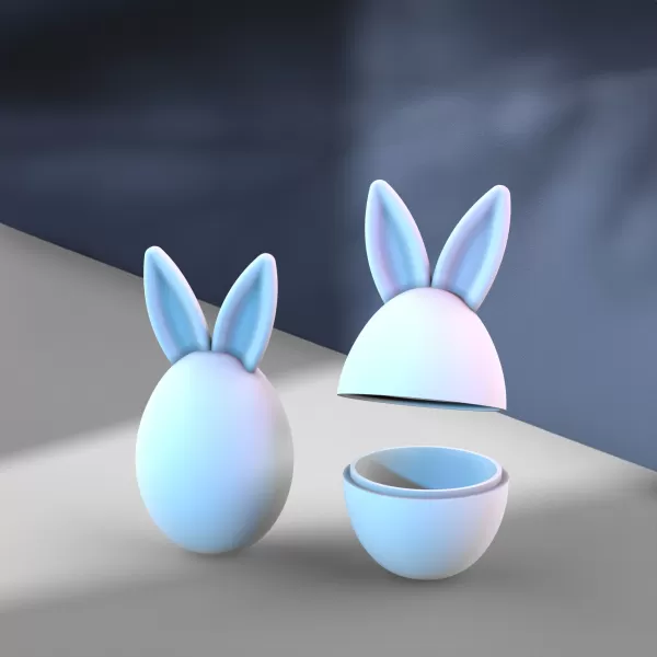 3D Easter Bunny Box & Decor, Easter Egg Gifts, Rabbit Ears, Bunn - Model preview 4