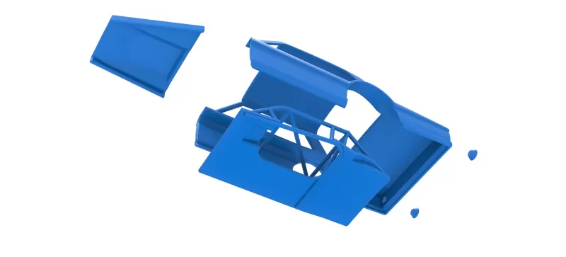 Shell of Vintage Asphalt Modified stock car V11 Scale 1:25 - Model preview 21