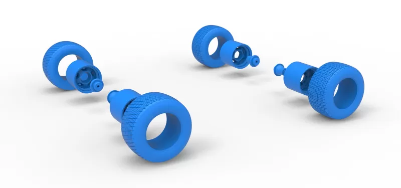 Wheel Set of Vintage Semi-Late Model Stock Car Scale 1:25 - Model preview 10