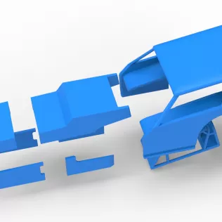 Shell of Vintage Dirt Modified stock car Version 8 Scale 1:25 - Model thumbnail 15