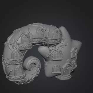 Fantasy Star House Magical Spiral Bookend STL File 3D Printable - Model thumbnail 10