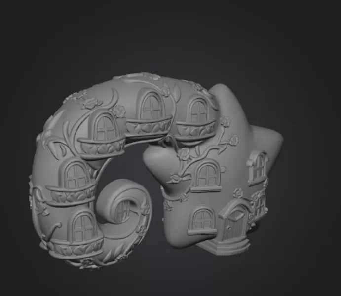 Fantasy Star House Magical Spiral Bookend STL File 3D Printable - Model preview 10