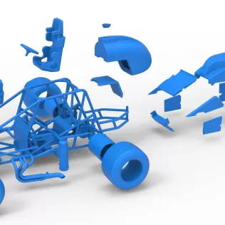 Dirt Silver Crown Car while turning Scale 1:25 - Model thumbnail 28