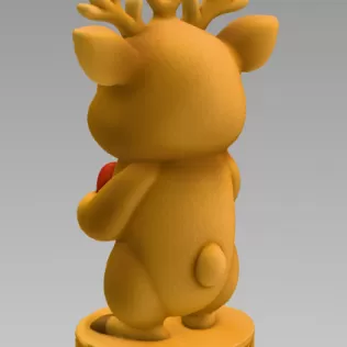 Cute Deer with Heart – 3D Printable STL File - Model thumbnail 5