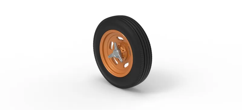 Wheel of Vintage Dirt race car V5 Scale 1:25 - Model preview 7