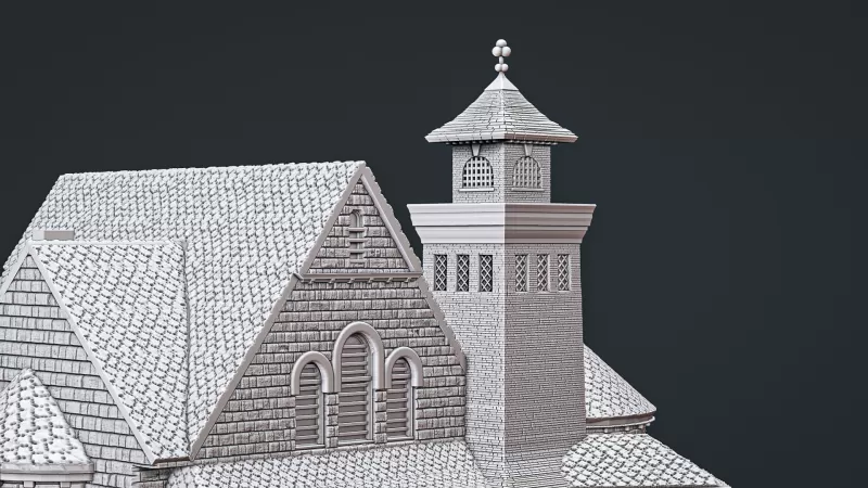 Mont Vernon Congregational Church 1896 - Model preview 9
