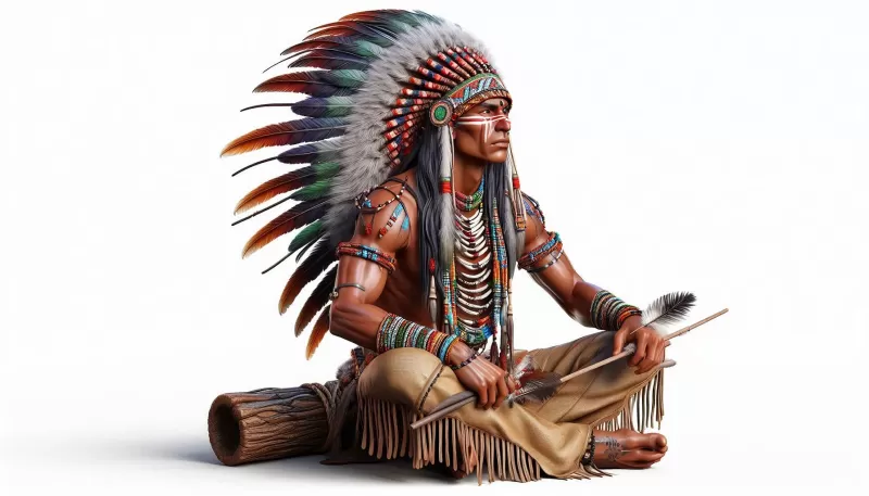 Apache Warrior Man 3D Model - Model preview 1