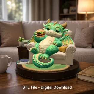 Lazy Dragon STL File for 3D Printing - Model thumbnail 2
