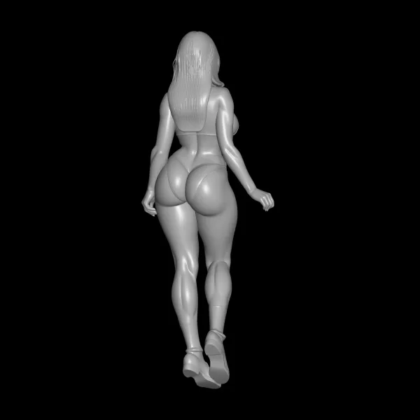 Sexy anime girl in lingerie STL File, 3D Printing Model - Model preview 3