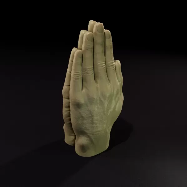 Realistic Hand Candle 3D Printable Model - Model preview 3