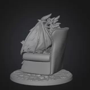 Wise Scholar Dragon STL File 3D Print - Model thumbnail 6