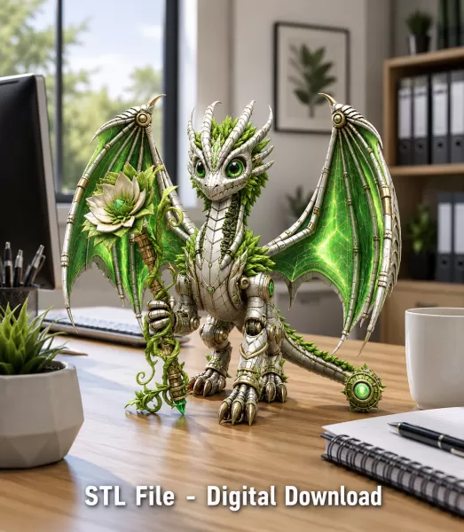 Verdant Arcane Dragon STL File for 3D Print - Model preview 2