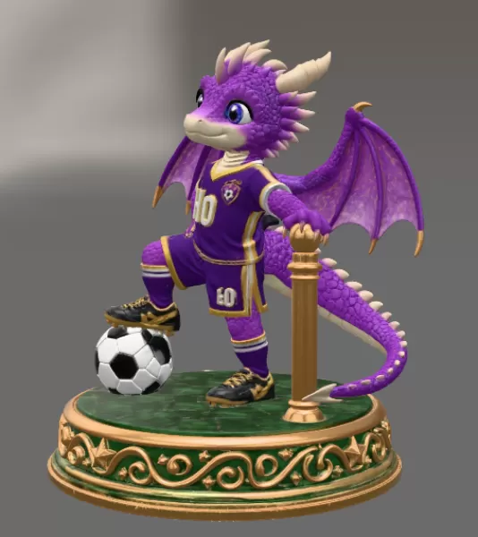 Fantasy Football Dragon STL for 3D Printing - Model preview 4