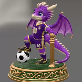 Fantasy Football Dragon STL for 3D Printing - Model thumbnail 4