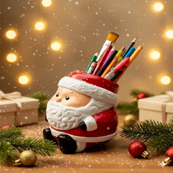 Santa Claus pencil holder / flower pot - Model preview 7