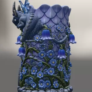 Enchanted Dragon Flower Tower Vase - Model thumbnail 9