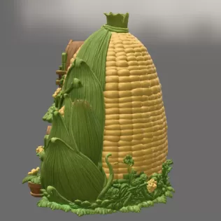 Corn Cottage STL File for 3D Print - Model thumbnail 5
