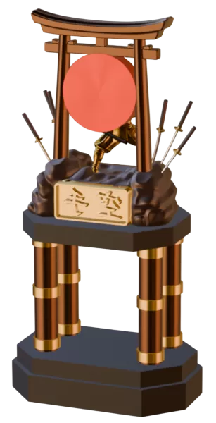 Samurai Karate Trophy – Premium 3D Model - Model preview 3