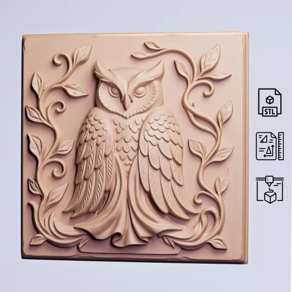 Decorative Owl Panel #RoZ - Model preview 8