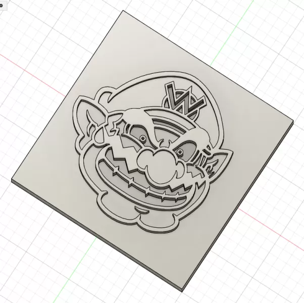 Plaque tête de Wario wall art - Model preview 2