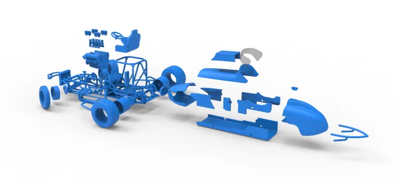 Dirt Silver Crown Champ car while turning Version 2 Scale 1:25 - Model preview 29